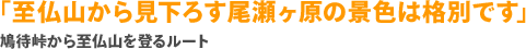 「至仏山から見下ろす尾瀬ヶ原の景色は格別です」